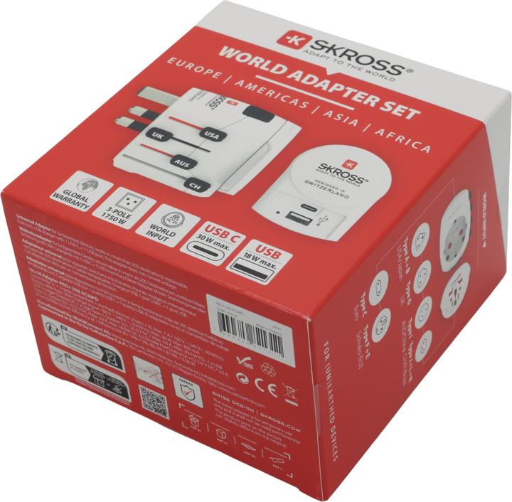 Produktbild Skross Reiseadapter PRO+ / universell geerdet / USB-A+C 30W PD
