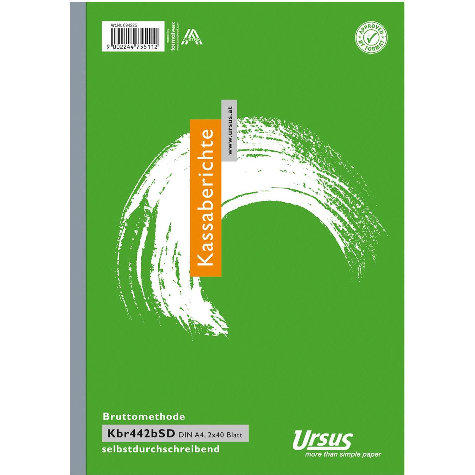 Format Kassenbuch Ursus KBR 442B Bericht DIN A4 (80x) (Kbr 442 b SD)