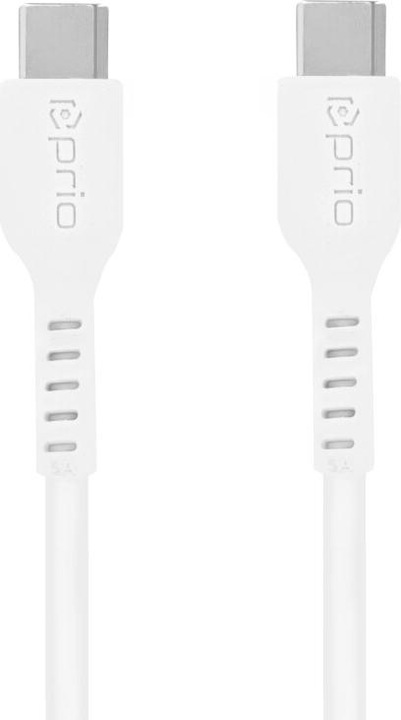 Produktbild prio High-Speed Charge & Sync USB C zu USB C Kabel 5A 0,25 m weiss (0.25 m, USB 2.0)