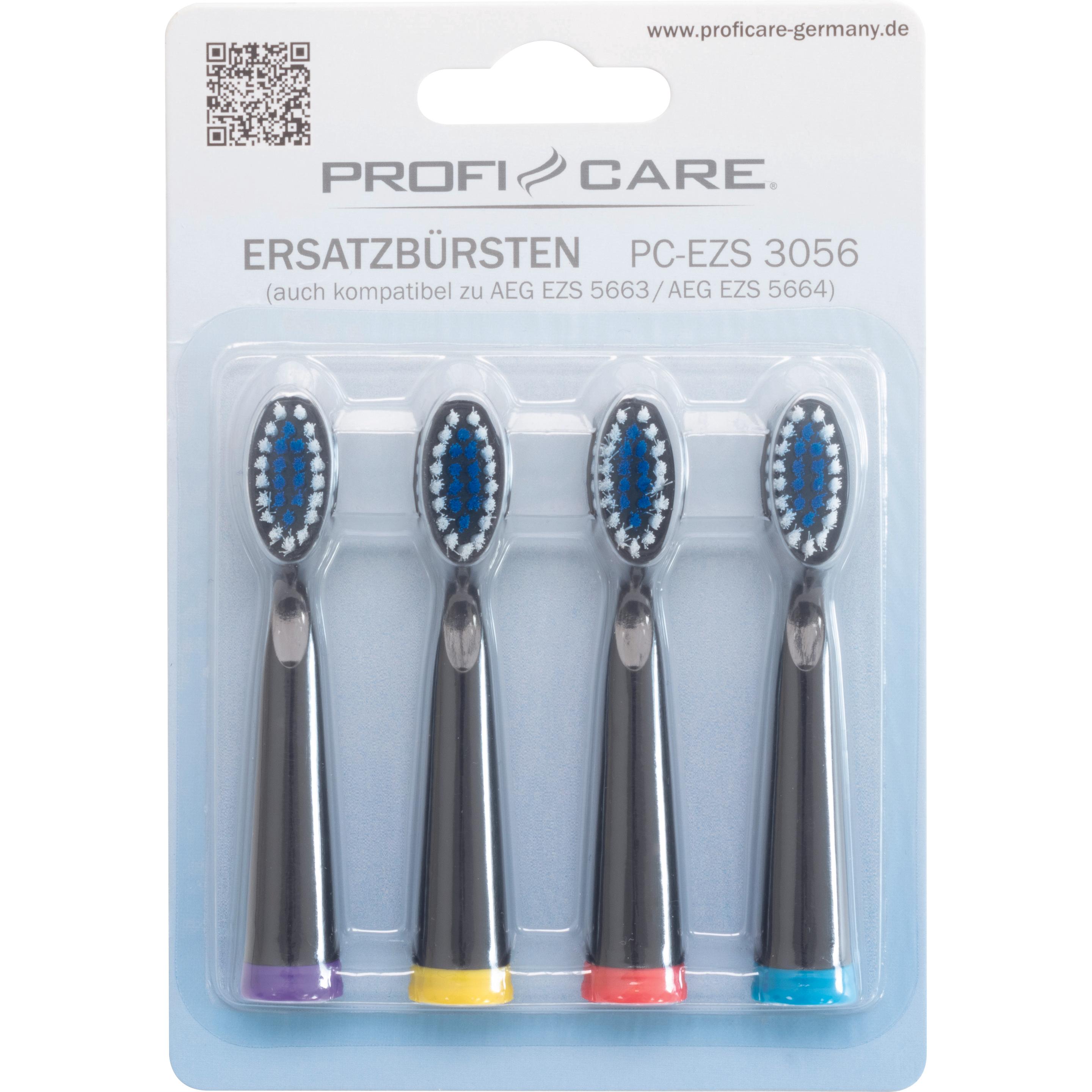 Thumbnail - Profi-Care, Zahnbürstenkopf, ZS PC-EZS 3056 (EZ 5663/5664) 4 Stück Blister Ersatzzahnbürsten schwarz (4 x)