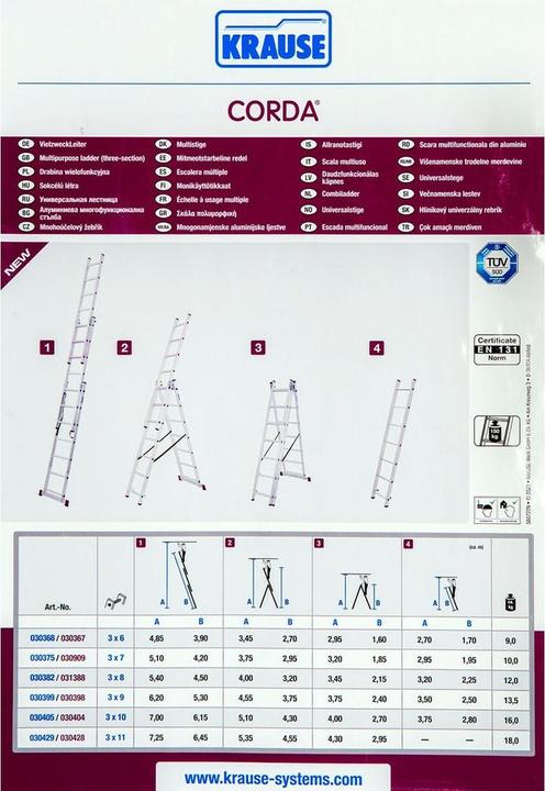Produktbild Krause Corda 3x6 (Stehleiter, Mehrzweckleiter, 370 cm)