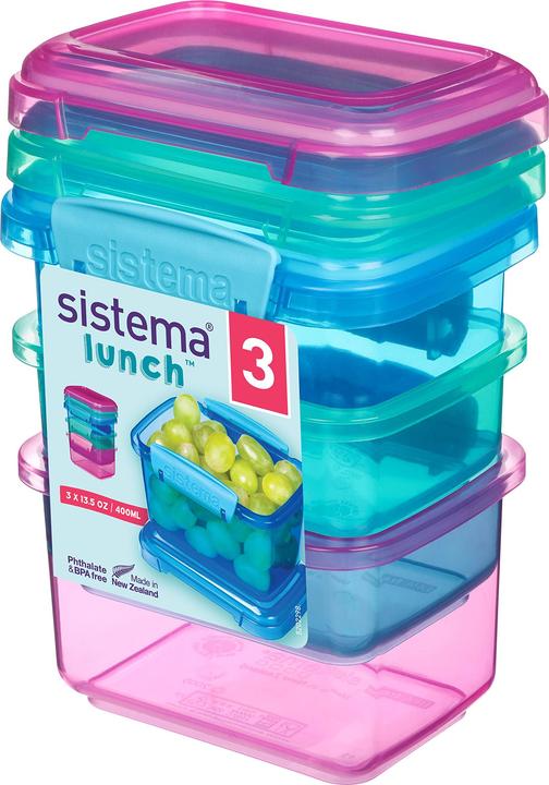 Actual product image Sistema Pack 400ml x 3 Lunch Coloured