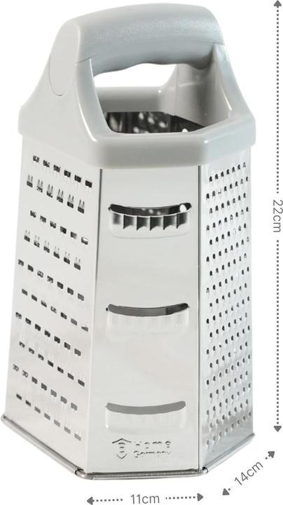 Produktbild B-Home XL Edelstahl-Küchenreibe Standreibe Sechskantreibe Gemüsereibe Handreibe