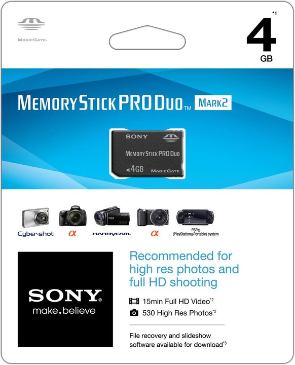 Actual product image Sony Memory Stick Pro Duo (4 GB, Memory Stick Duo)