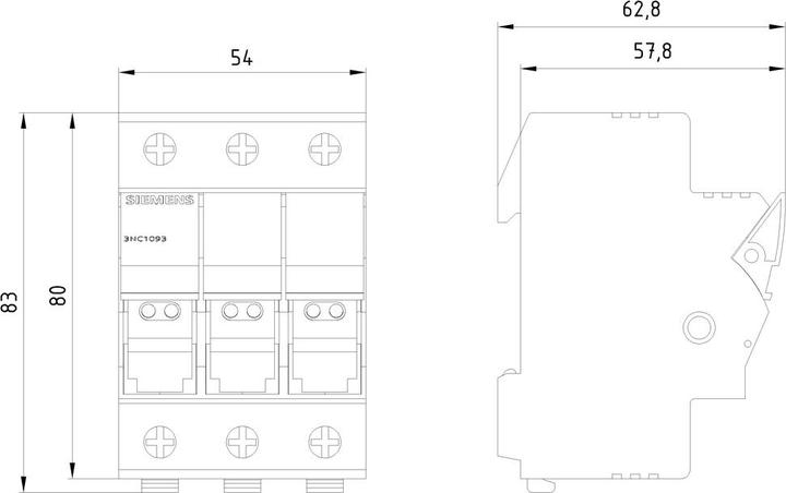 Produktbild Siemens Zylindersicherungshalter 10x38mm 3-polig