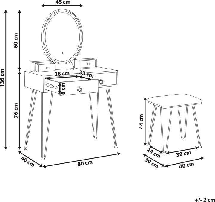 Produktbild Beliani Soye (80 x 40 x 136 cm)