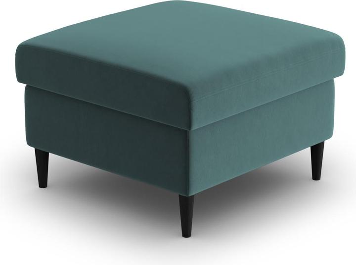 Cosmopolitan Design Velvet Pouf, "Kyoto", 1 Seat, Petrol, 70x70x45 Made in Europe