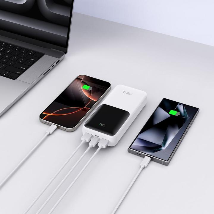 Produktbild Tech-Protect Powerbank PB02 20000mAh 22.5W - white (20000 mAh, 22.50 W)