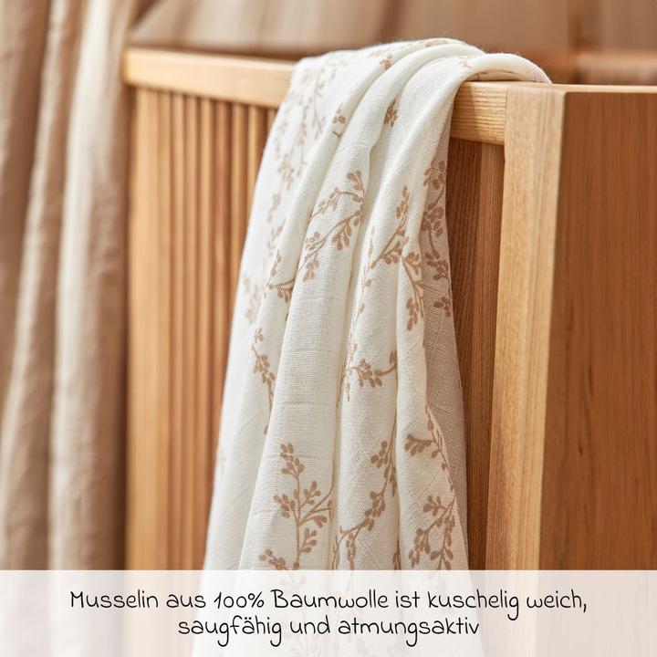 Image du produit Meyco 3-pack de langes en mousseline Branches sable (70 cm, 70 cm)