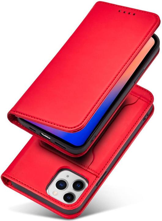 Image du produit Hurtel Etui Magnétique pour iPhone 12 Pro Max Pochette Porte Carte Portefeuille Rouge (Apple iPhone 12 Pro Max)