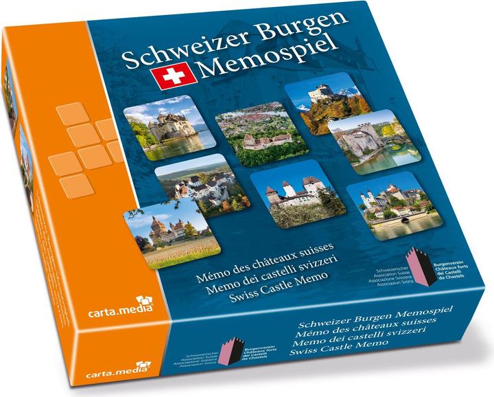 Produktbild Schweizer Burgen Memospiel (Deutsch, Englisch, Französisch, Italienisch, 2 - 8 Spieler)
