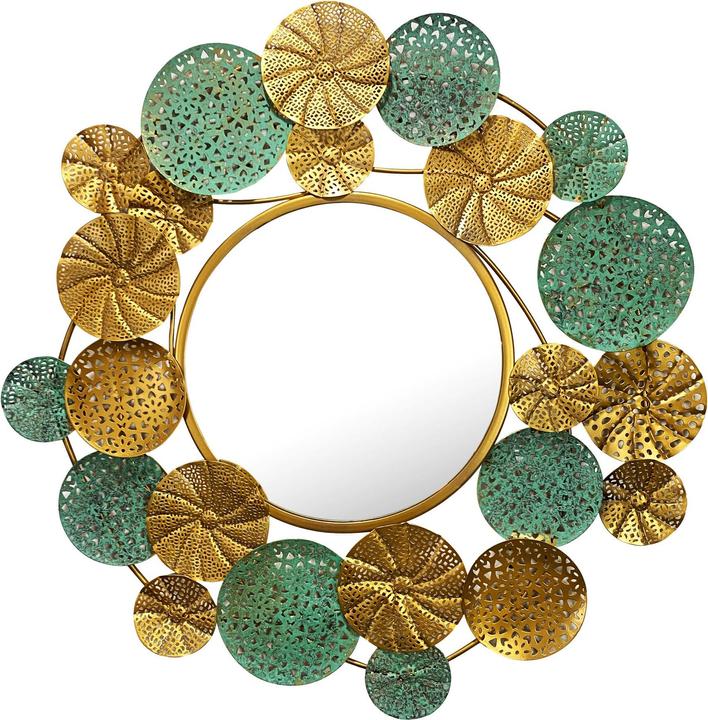 Image du produit FineBuy miroir mural miroir couloir rond métal 80x77 cm miroir couloir miroir suspendu (Ø 80 cm)