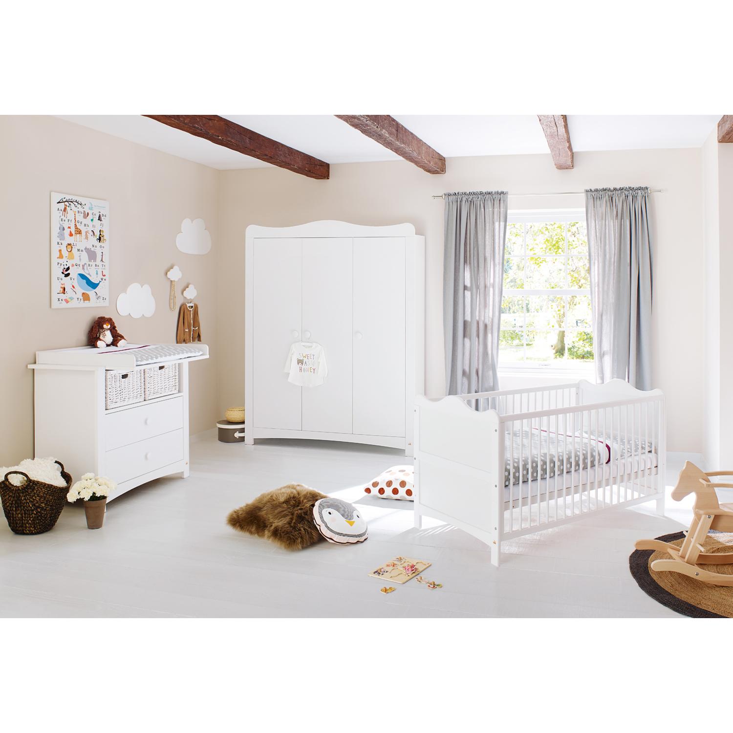 Pinolino, Komplett-Babyzimmer, Florentina (Babybett, Wickelkommode, Kinderkleiderschrank)