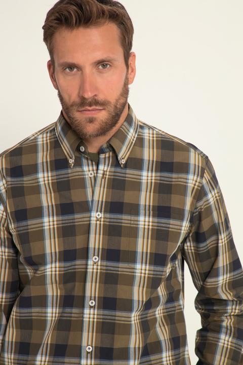 Produktbild JP1880 Karohemd, Langarm, Buttondown-Kragen, Modern Fit (XXL)