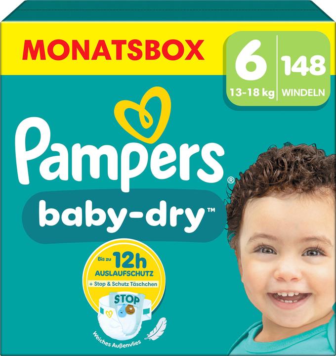 Produktbild Pampers Baby-Dry (Gr. 6, Monatsbox, 148 Stück)