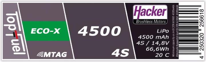 Image du produit Hacker Pack LiPo TF ECO-X 4500mAh 4S MTAG (14.80 V, 4500 mAh)