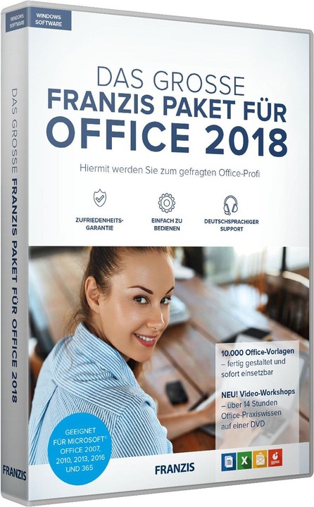 Immagine prodotto Franzis Il grande pacchetto per Office 2018 (1 Utente, Senza limiti)