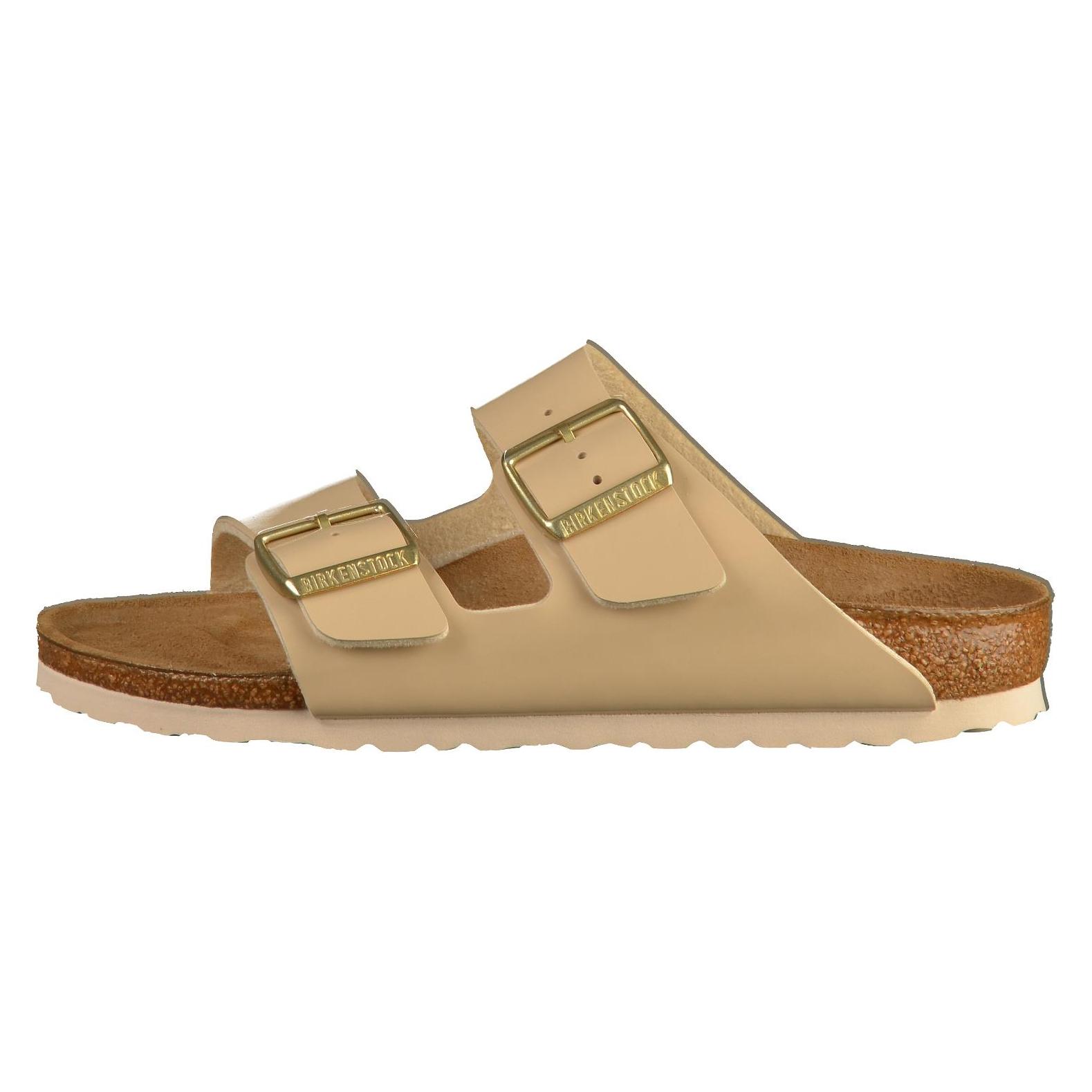 Birkenstock, Unisex, Sandalen, Arizona Birko-Flor Lack Schmal, Beige, (38)