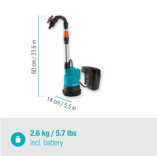 Image du produit Gardena Pompe à pluie à batterie (Pompe à baril de pluie)