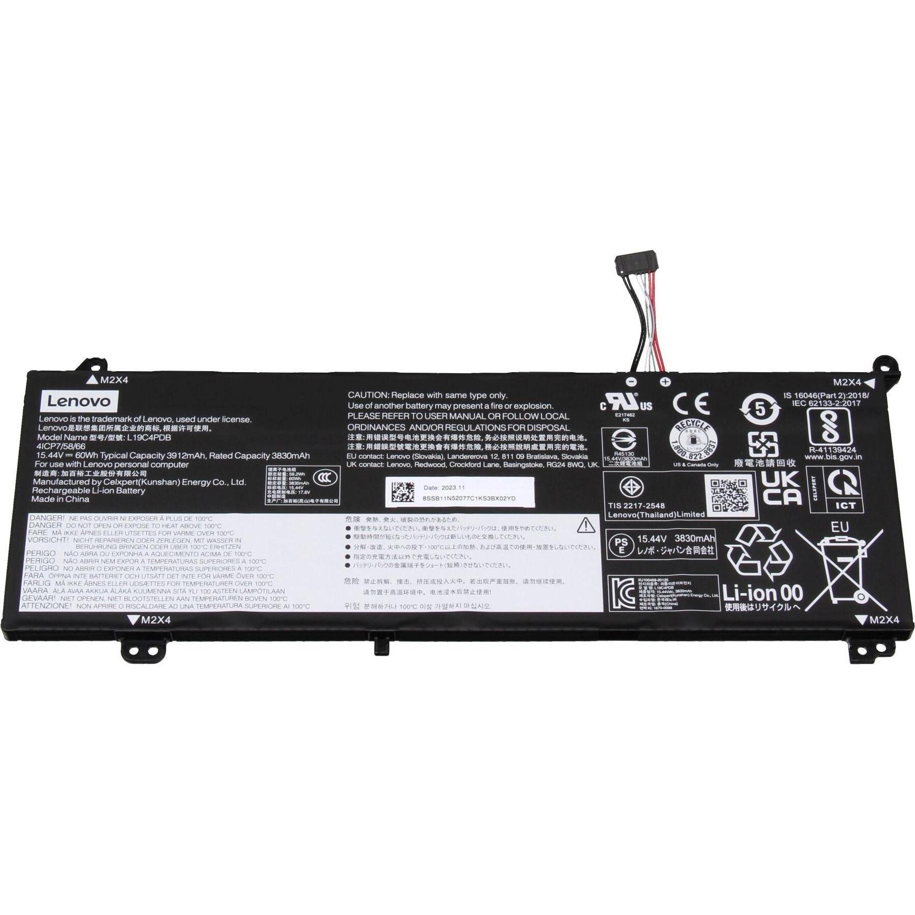 Lenovo L20M4PDB (4 Zellen, 3830 mAh), Notebook Akku