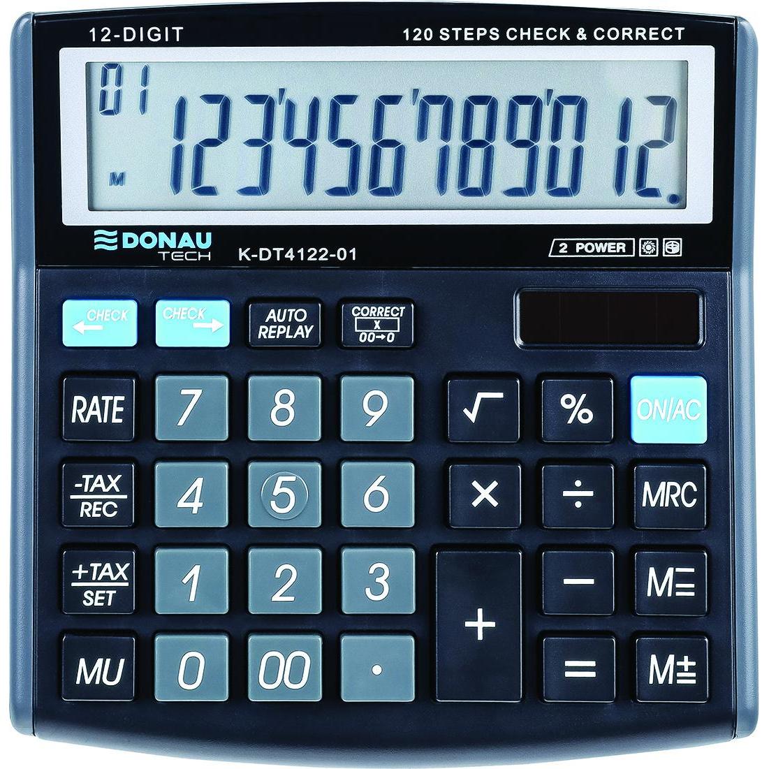 Donau, Taschenrechner, Taschenrechner TECH OFFICE Taschenrechner, 12-stellige Anzeige, 136x134x28 mm, schwarz