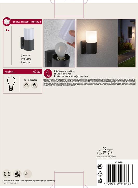 Actual product image Paulmann Tubs (E27, IP44)