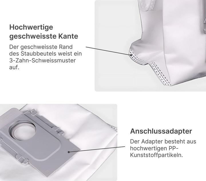 Produktbild Hermex Alternative Staubbeutel zu Roborock Q Revo Q5 Q7 S8 S7 P10 T8 G10 G20 (4 x)