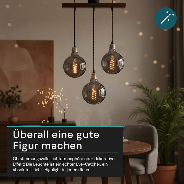 Produktbild Luxula LED-Filament-Lampe, SPIRAL, Globe, E27, 4W, 40lm, 1800K, dimmbar (E27, 40 lm, 1x)