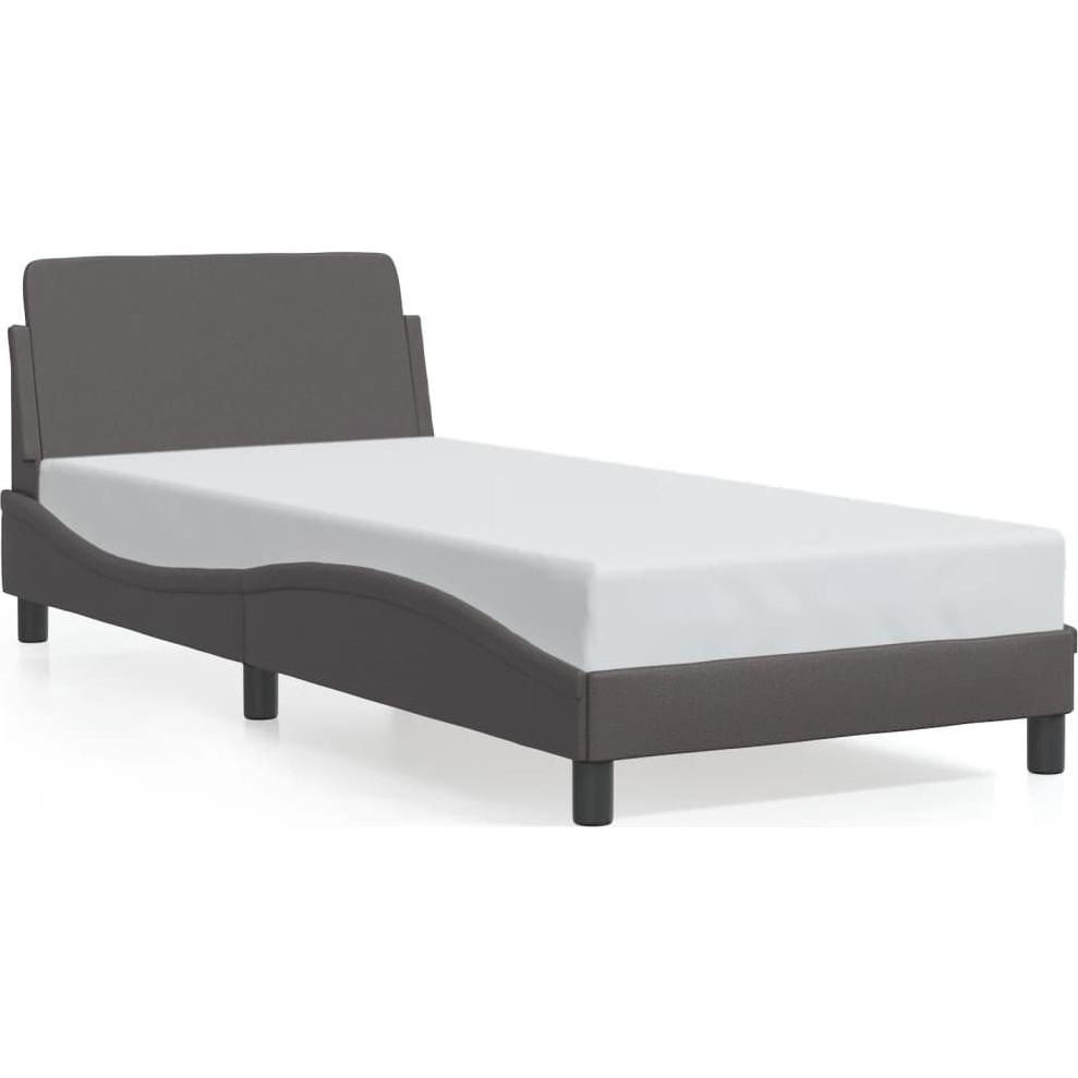 VidaXL, Bett, Bettgestell mit Kopfteil Kunstleder (120 x 200 cm)