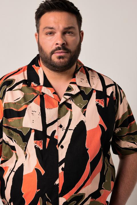 Immagine prodotto Men+ Viskose-Hemd, Halbarm, Alloverprint, Cubakragen, Cuba Fit (6XL)