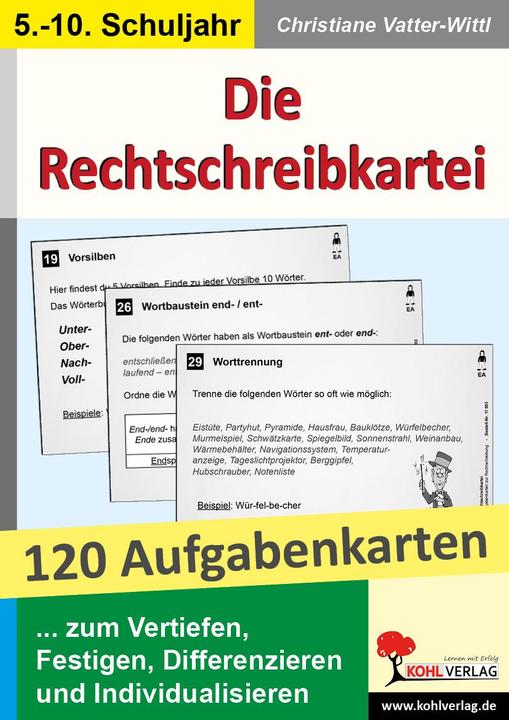 Produktbild Die Rechtschreibkartei 120 Aufgabenkarten mit Lösungen (Deutsch, Christiane Vatter-Wittl, 2011)