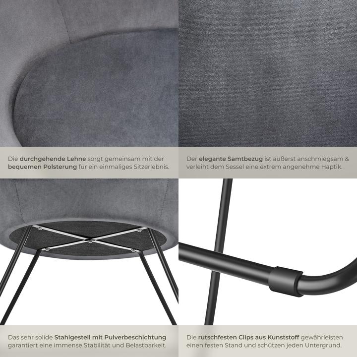 Immagine prodotto tectake poltrona cocktail Centera, imbottita, rotonda