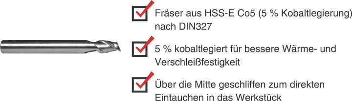 Immagine prodotto Paulimot Langlochfräser Ø 6,0 mm 45°, 2-schneidig