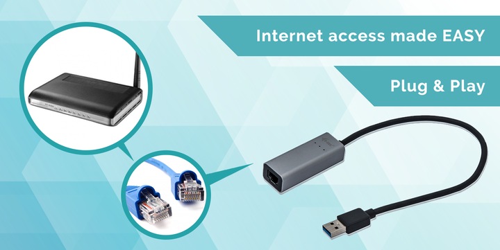Produktbild i-tec USB 3.0 Metal GLAN Adapter (USB 3.0, RJ45 (1x))
