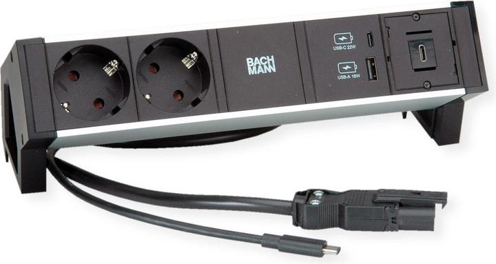 Produktbild Bachmann Aufbau-Anschlussfelder DESK 2 (3x, CEE 7/3, USB-C, 1 m)