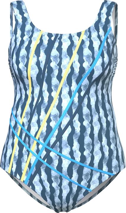 Produktbild Ulla Popken Badeanzug, Wellenmuster, Piping, ohne Softcups, recycelt (46)