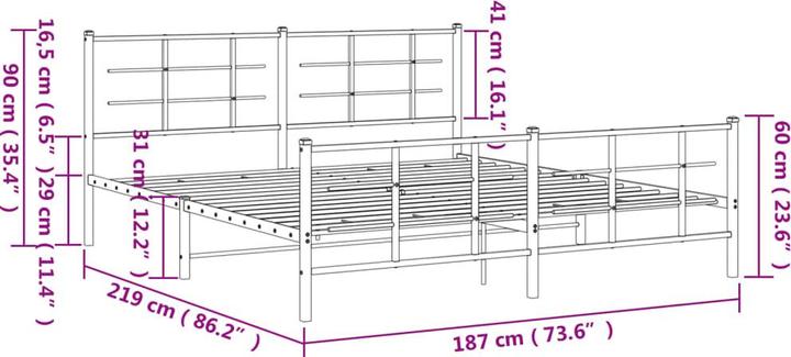Image du produit vidaXL Bettgestell (183 x 213 cm)