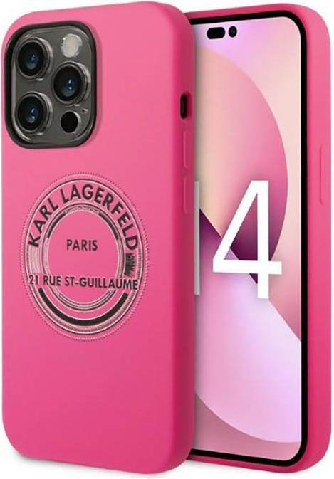 Actual product image Karl Lagerfeld KLHCP14LSRSGRCF iPhone 14 Pro 6.1" hardcase pink / pink Silicone RSG (Apple iPhone 14 Pro)