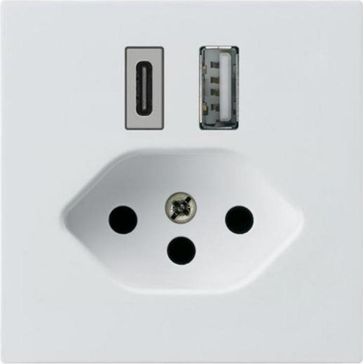 Actual product image Hager USB charging socket 2-fold A+C with T13, 18 W, EB