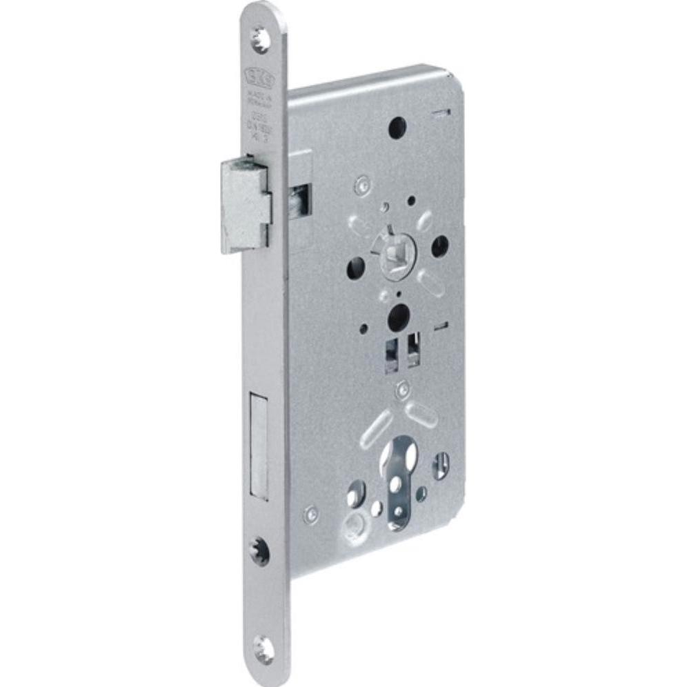BKS, Türschloss + Schliesszylinder, Zimmertür-Einsteckschloss 0515 PZ 24/ 55/72/8 mm DIN links silber abgerundet Klasse ...