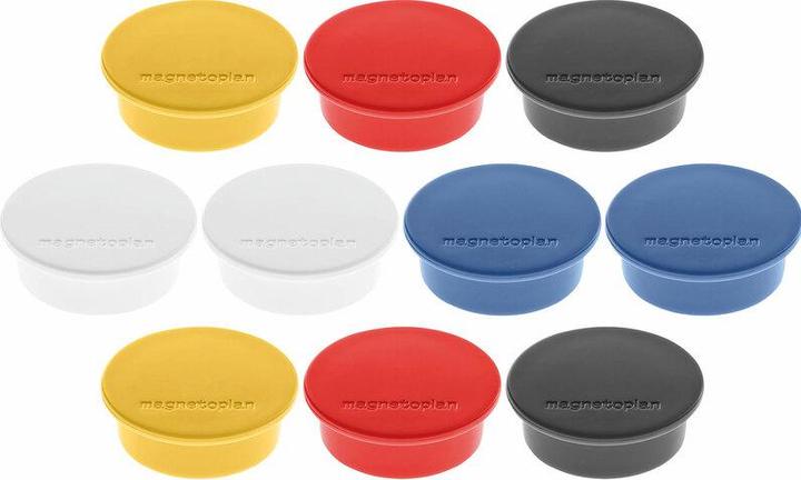 Magnetoplan ® Aimant Discofix Color 40 x 13 mm (Ø x H) 40mm 2,2kg Ferrite couleurs assorties 10 pcs/paquet. (10 x)