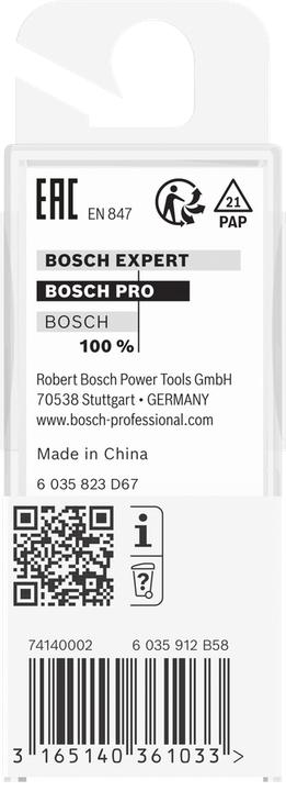 Produktbild Bosch Professional Zubehör Hohlkehlfräser, 1/4-Zoll, R1 8 mm, D 15,9 mm, L 12,3 mm, G 45 mm