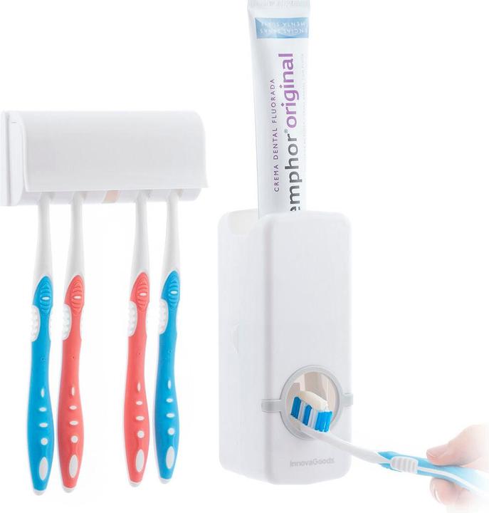 InnovaGoods Zahnpastaspender mit Bürstenhalter Diseeth