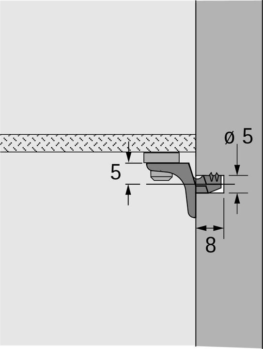 Produktbild Hettich Bodenträger Sekura 8, vernickelt, mit Glasbodenhalter (1 Stk.)