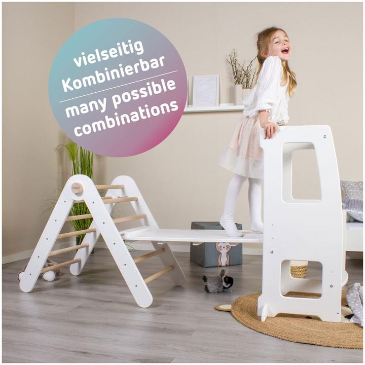 Image du produit Tobi Échelle à grimper et toboggan 2en1 laqué blanc