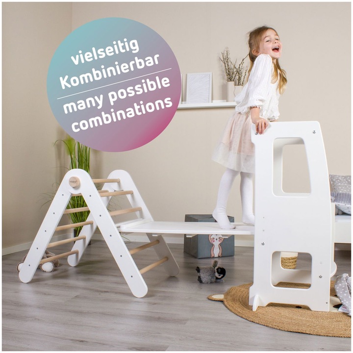 Immagine prodotto Tobi Scala per arrampicarsi e scivolo 2in1 verniciato bianco