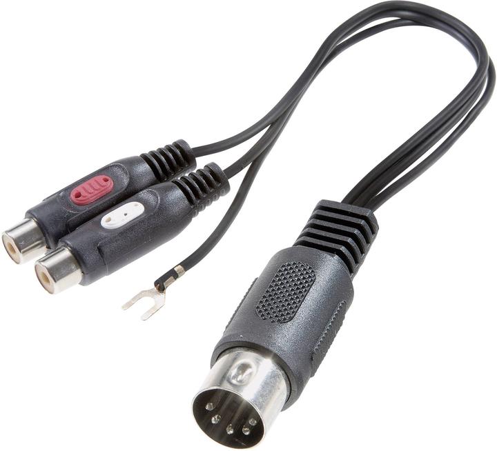 SpeaKa Professional RCA/DIN-adaptateur de raccordement fiche DIN 5 pôles 2 x RCA femelle (Séparateur audio)