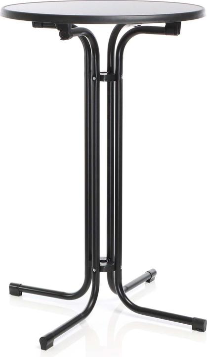 Image du produit Wiltec Toboli table de bistrot pliante noire Ø 70 cm table haute table de bar table de fête ronde