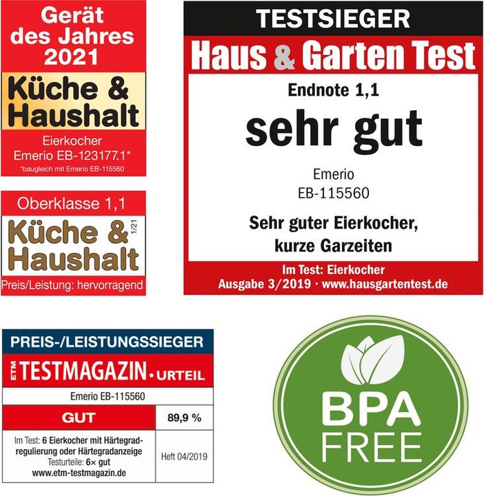 Produktbild Emerio Eierkocher (EU-Stecker)