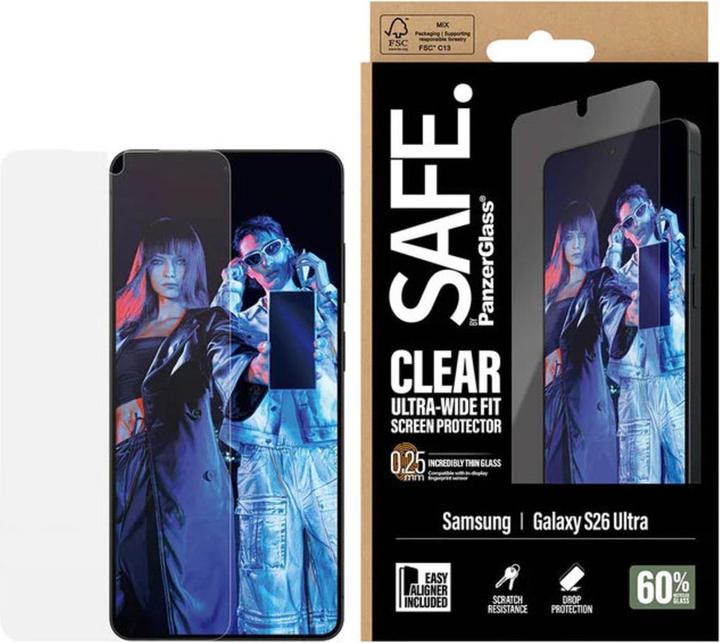 Actual product image PanzerGlass SAFE Ultra-Wide-Fit (1 pcs., Samsung Galaxy S26)
